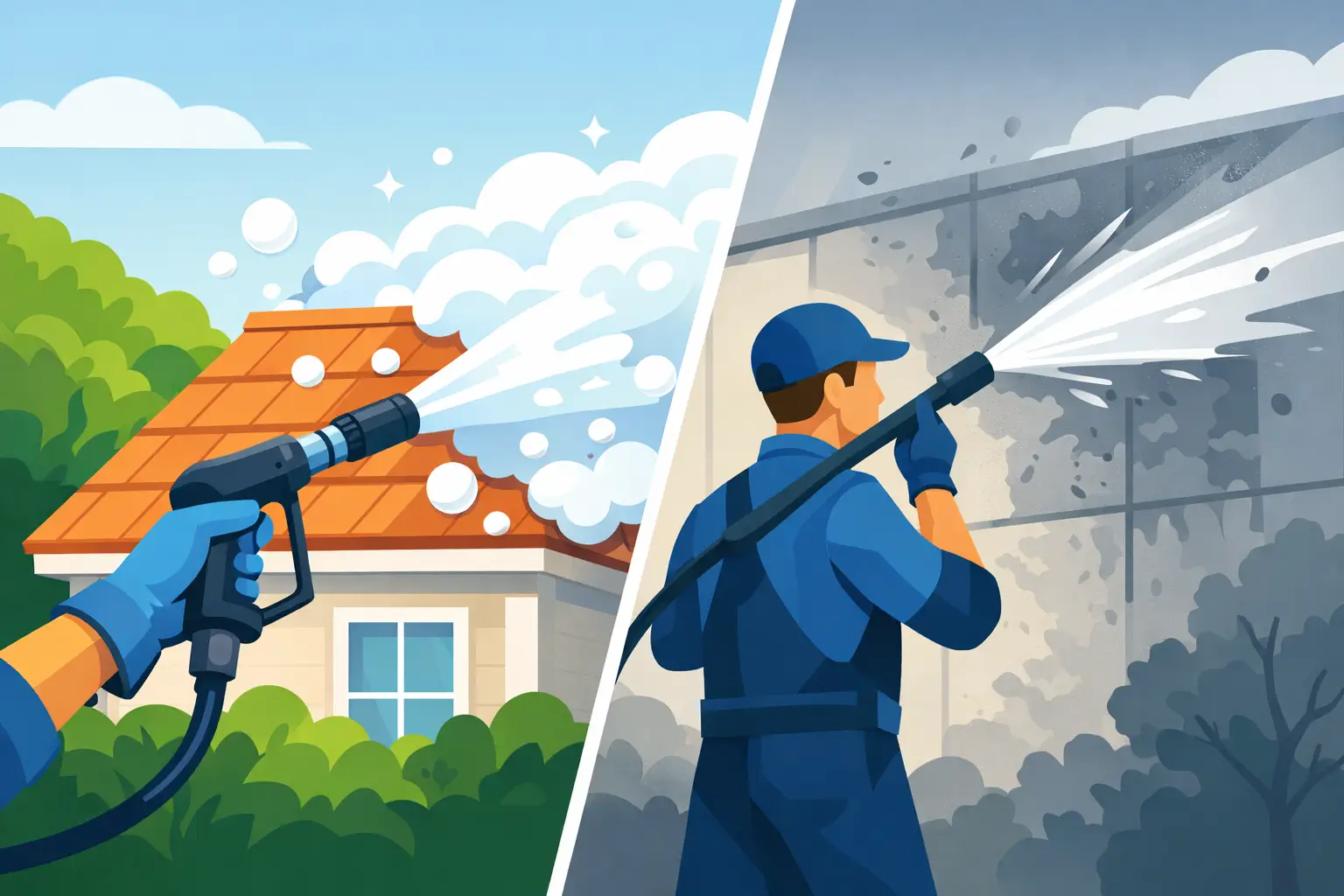 Soft Wash Versus Pressure Washing Explained