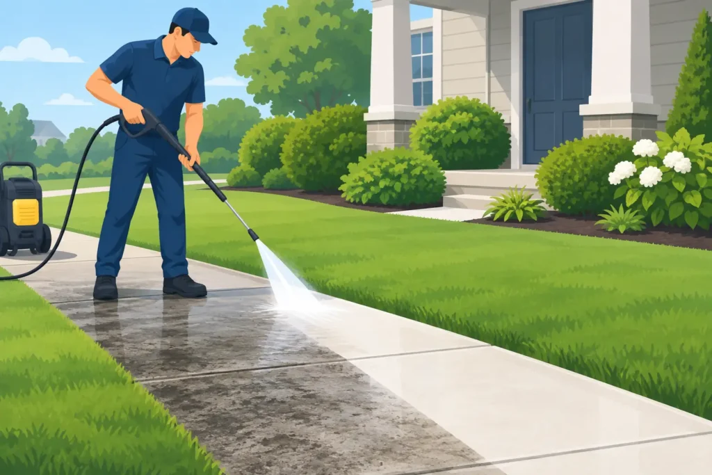 Sidewalk Pressure Washing That Restores Curb Appeal