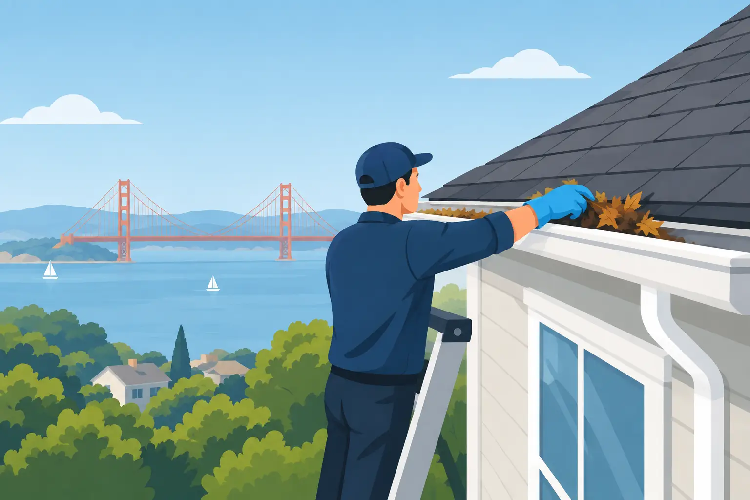 When to Clean House Gutters in the Bay Area